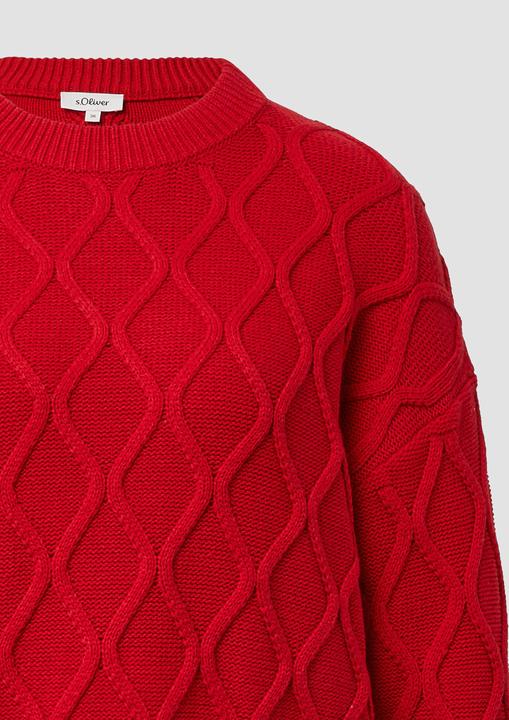 Produktbild s.Oliver Strickpullover Pullover im Relaxed Fit mit Zopfmuster (48)