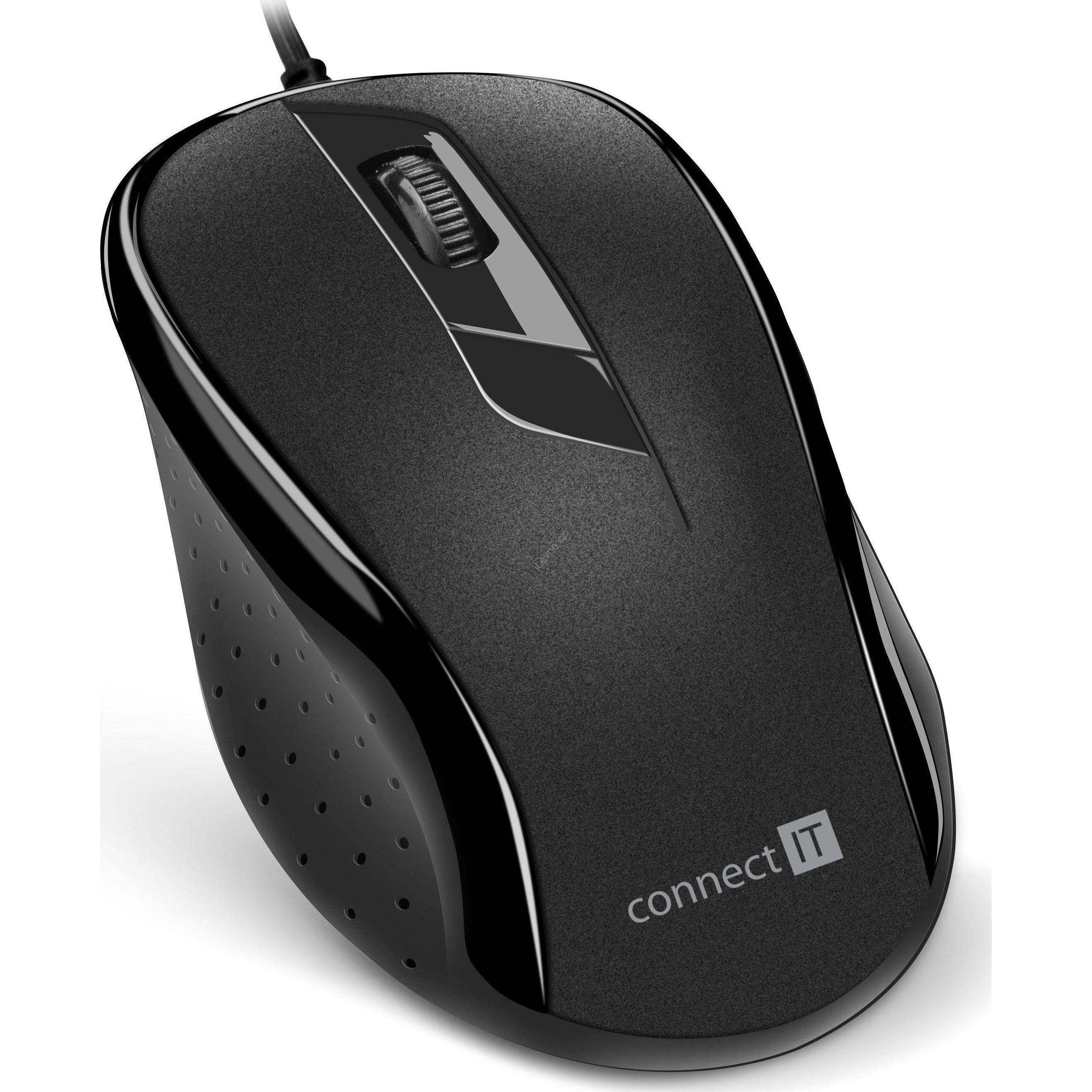 Connect IT CMO-1200-BK) (Kabelgebunden), Maus, Schwarz