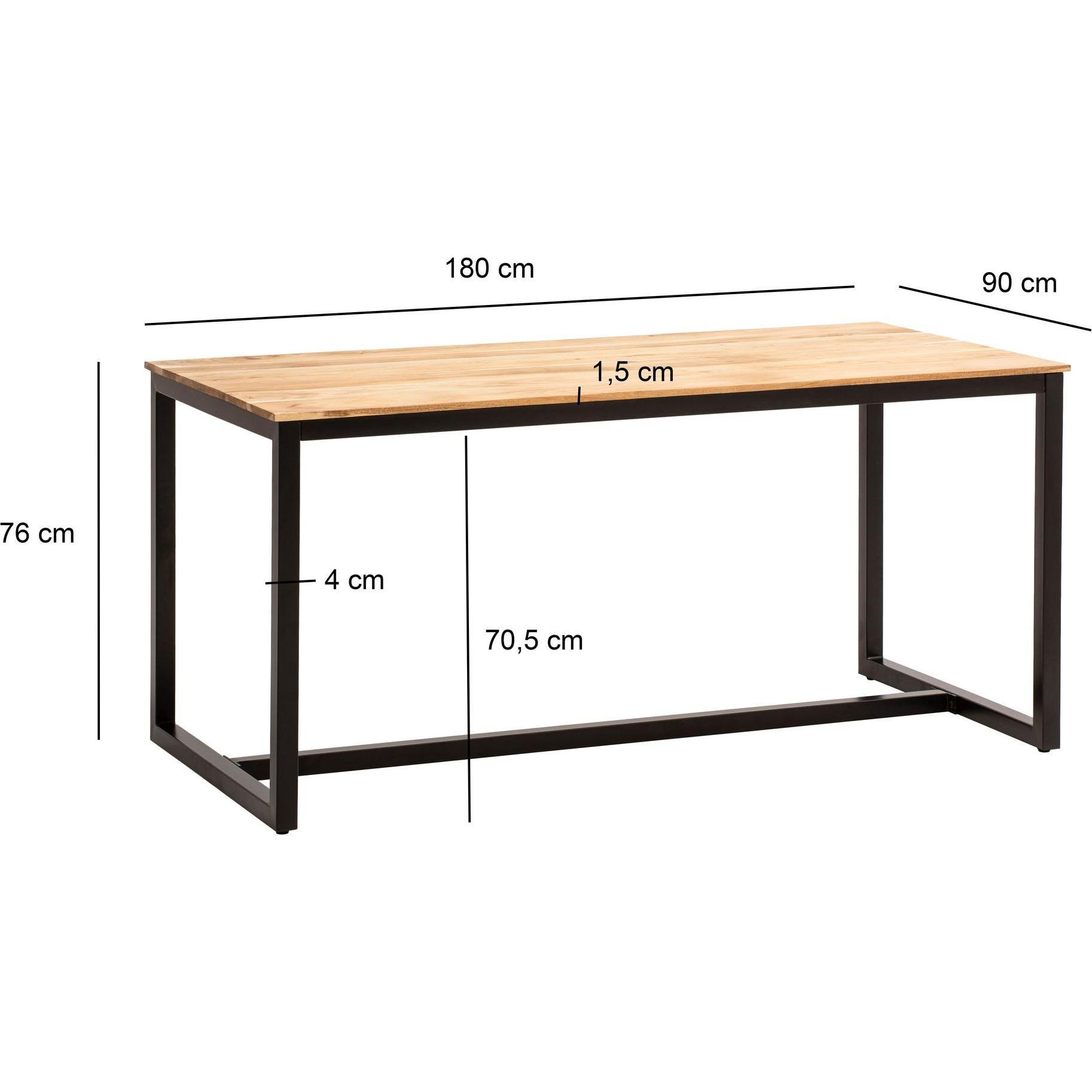 Thumbnail - FineBuy, Esstisch, Esszimmertisch Esstisch Akazie Holz Massiv Metall Küchentisch Loft