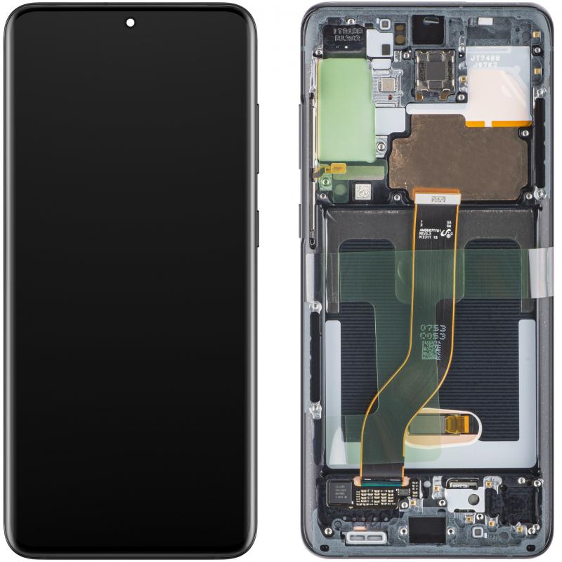 Samsung Display Unit für Galaxy S20+ 5G G986 / Galaxy S20+ G985, w/o Camera, Schwarz (Display), Mobi