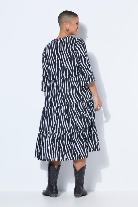 Produktbild Studio Untold Midikleid, Zebra, V-Ausschnitt, Volants (58, 60)