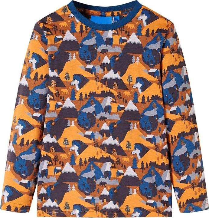 Produktbild vidaXL Kinderpyjama mit Langen Ärmeln Cognac 92,Material: 100 (92)