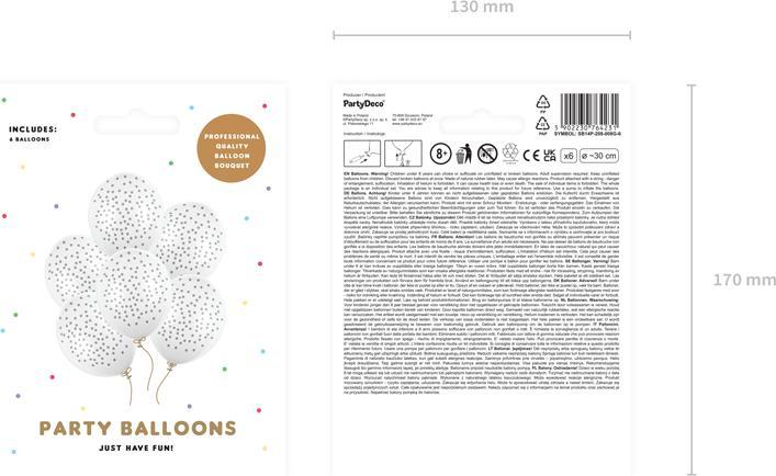 Image du produit Partydeco Ballons à pois - Blanc 30cm (6pcs) (6 x)