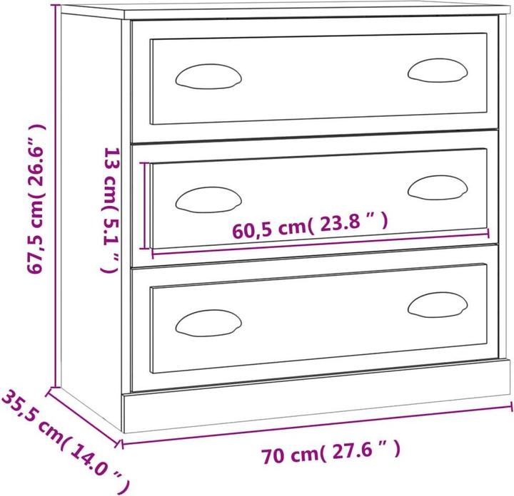 Image du produit vidaXL Sideboard (70 x 35.50 x 67.50 cm)