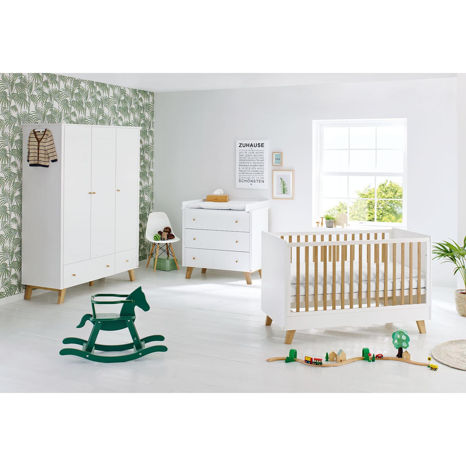 Pinolino, Komplett-Babyzimmer, Pan (Babybett, Wickelkommode, Kinderkleiderschrank)