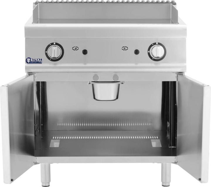 Produktbild Royal Catering Gas-Grillplatte Unterschrank 12 kW glatt Propan/LPG/Erdgas bis 300 °C Edelstahl