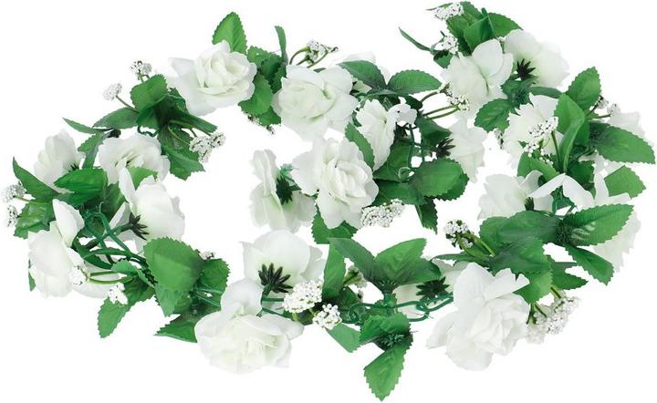 Actual product image Basil FLOWER GARLAND, rose garland, white
