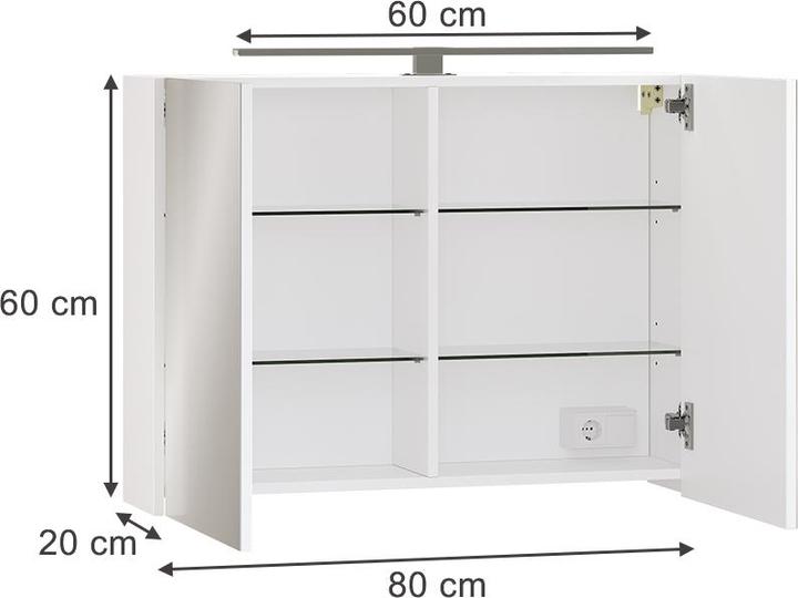 Immagine prodotto Vicco Lavio con illuminazione a LED (80 x 60 x 20 cm)