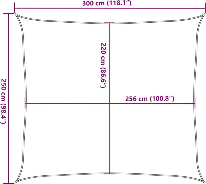 Produktbild vidaXL Sonnensegel farbe 100% Polyester Oxford (300 x 250 cm)