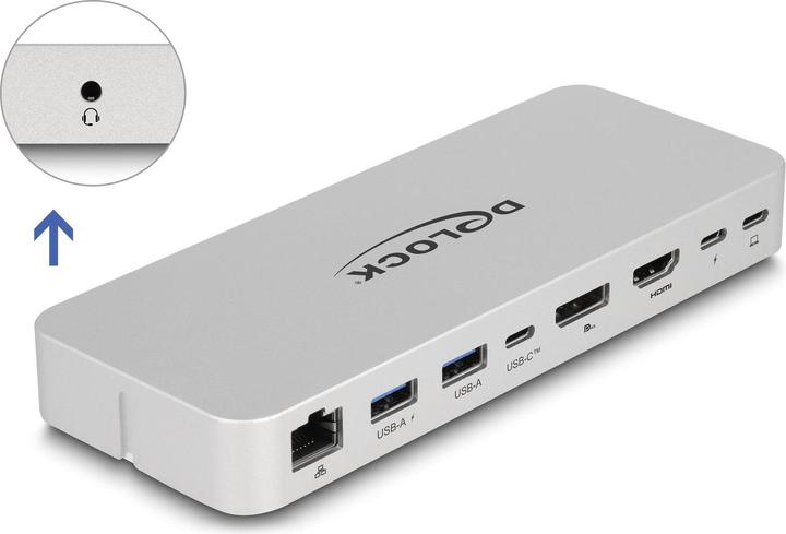 Produktbild Delock Tablet und Notebook Ständer mit integrierter Dockingstation (USB-C, 8 Ports)