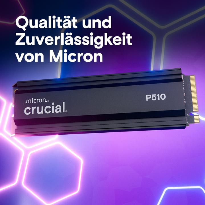 Produktbild Crucial P510 NVMe SSD w/heatsink (2000 GB, M.2 2280)