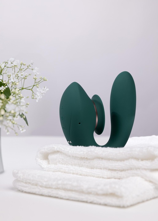 Image du produit Innovation Twitch 3 - Vibromasseur rechargeable & aspiration - Silicone - 10 Speed - Forest Green