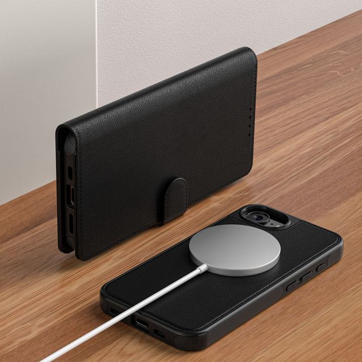 Produktbild Tech-Protect Wallet MagSafe iPhone 16e Case - Matte Black (Apple iPhone 16e)