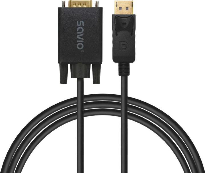 Actual product image Savio Cl-203 1 8 m DisplayPort VGA (D-Sub) Schwarz (1.80 m)