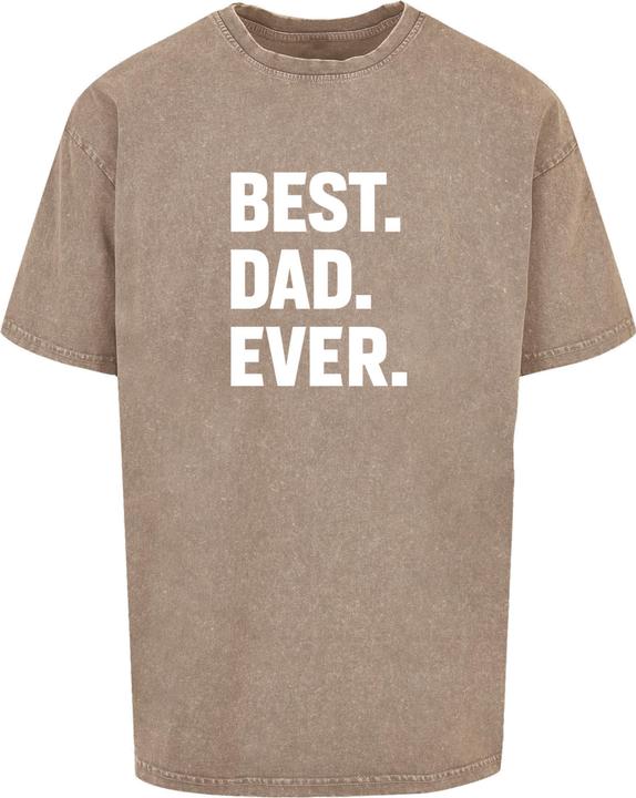 Produktbild Merchcode Fathers Day - Best Dad Ever Acid Washed Heavy Oversized Tee - 112789 (S)