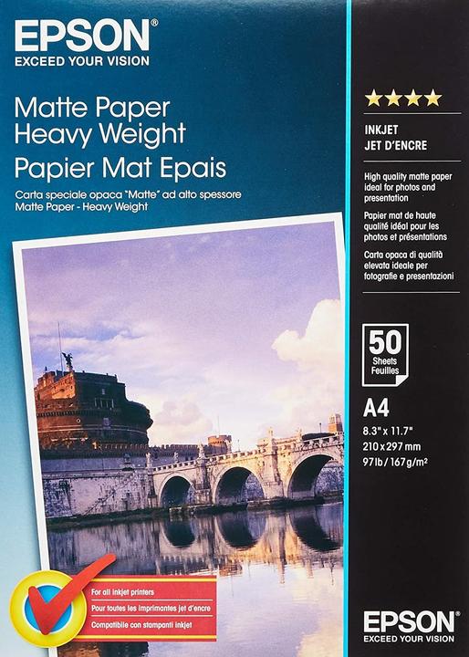 Actual product image Epson Matte Paper Heavy Weight (167 g/m², A4, 50 x)