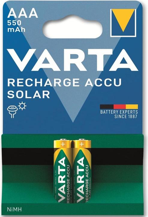 Image du produit Varta Recharger Accu Solar (2 pcs, AAA, 550 mAh)