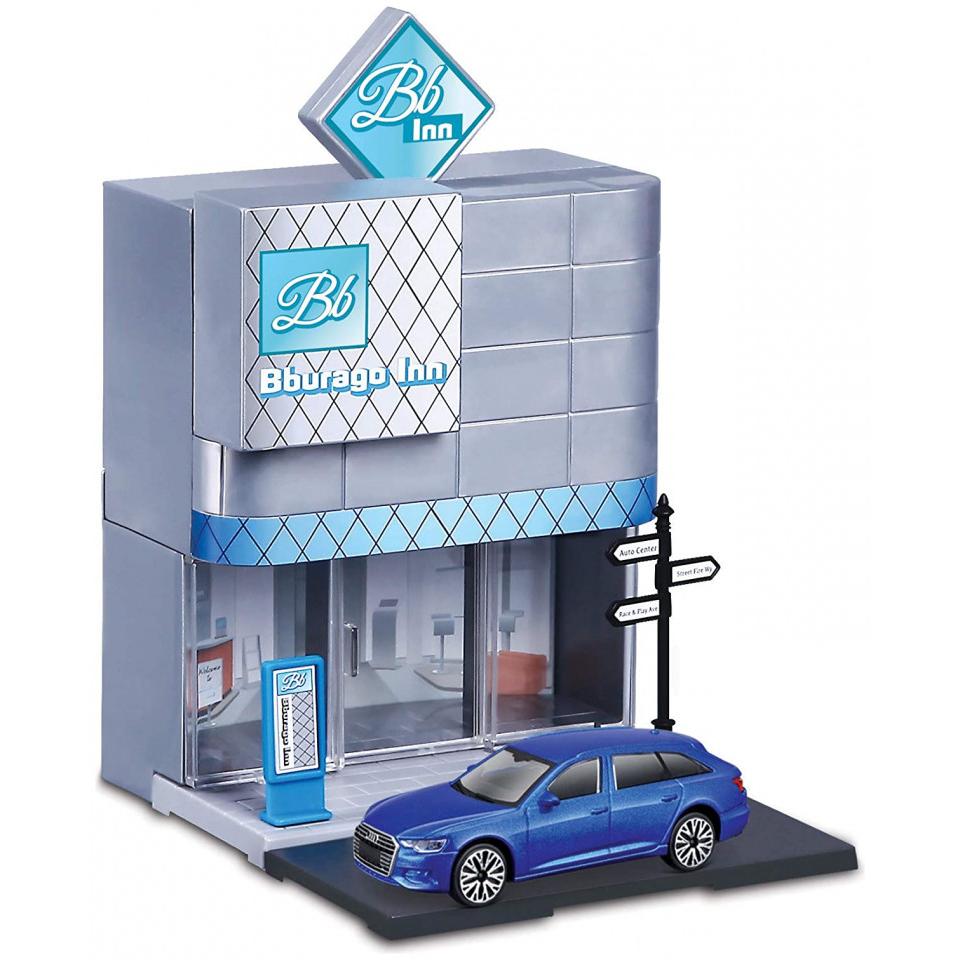 Bburago 18/31503 Street Fire Build the city The Hotel with metal model car 1:43 Official Audi A6