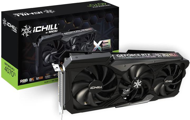 Image du produit Inno3D RTX4070 TI iChill X3 GDDR6X HDMI 3xDP (12 Go, GDDR6X)