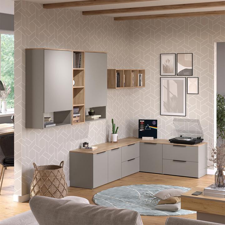 Produktbild Vicco Kommode Wido, Greige/Sonoma, 60 x 50 cm mit 2 Schubladen (60 x 50 x 40 cm)