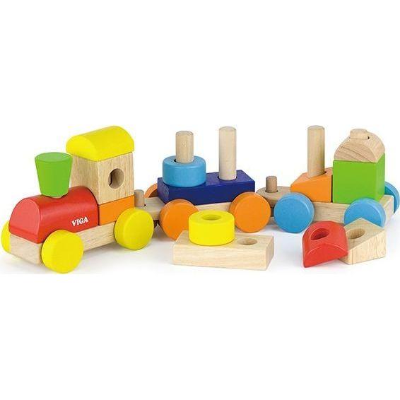 Viga Toys Colorful train with blocks (2235)