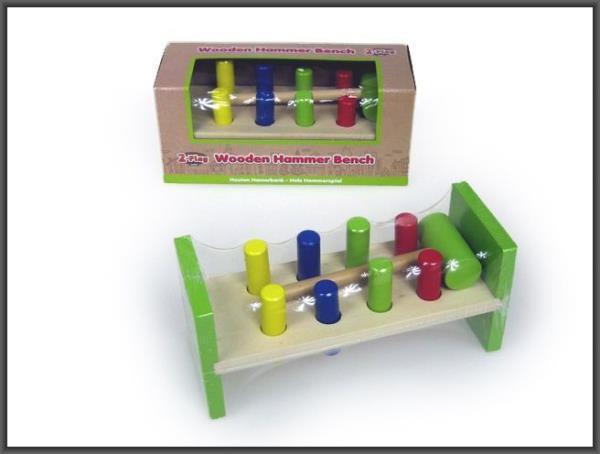 Produktbild Hippo Wooden blocks for driving with a hammer in a box - 610064