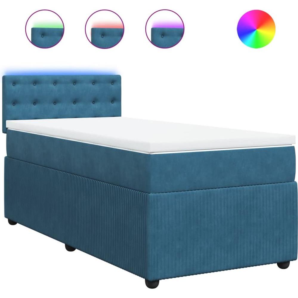 Thumbnail - VidaXL, Bett, Bo x springbett mit Matratze 80 x 200 cm Samt (80 x 200 cm)