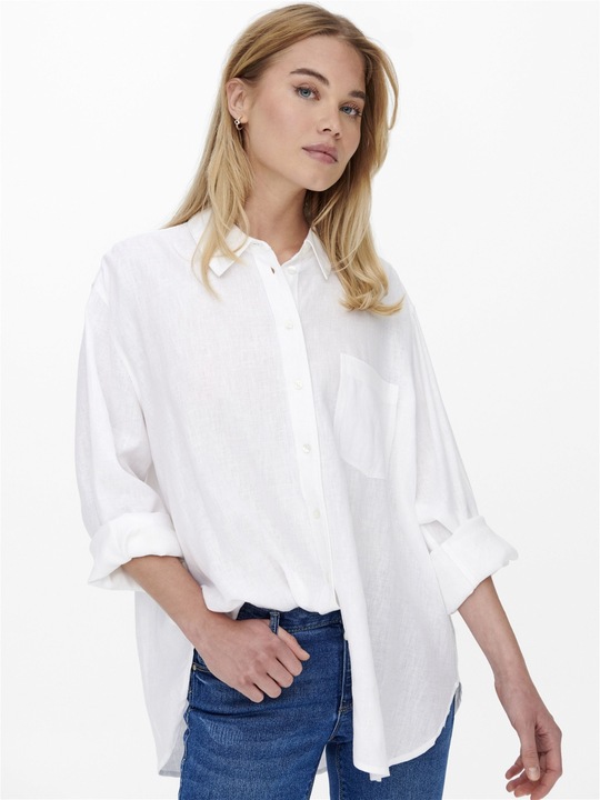 Actual product image Only Plain linen mix shirt (M)