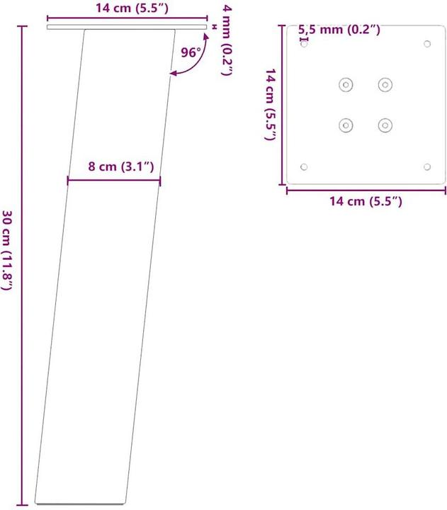 Image du produit vidaXL Couchtischbein