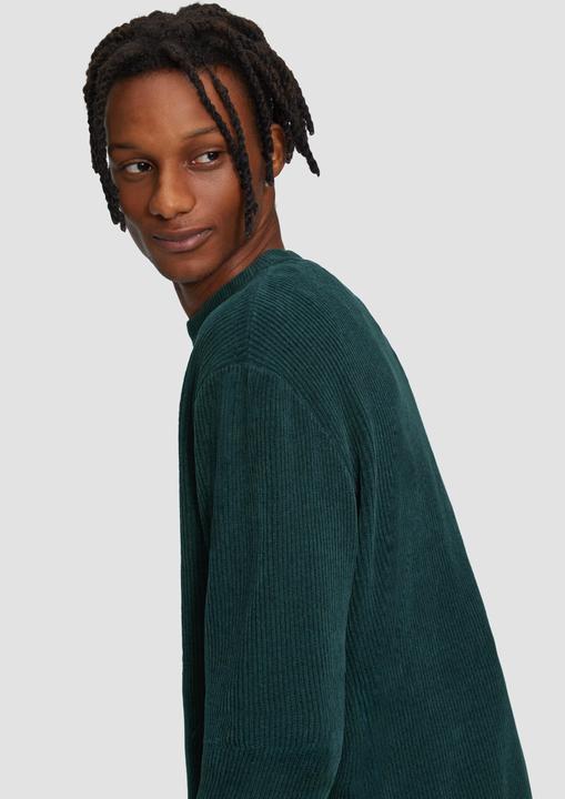 Produktbild S.Oliver Strickpullover Strickpullover aus Baumwollmix in samtiger Optik (S)