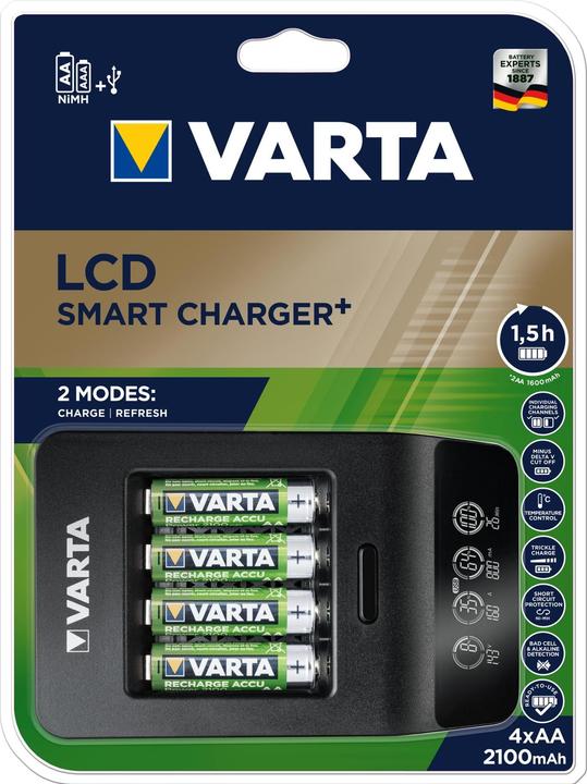 Produktbild Varta LCD Smart Charger+ (1 Stk., AA, 2100 mAh, Ladegerät inkl. Akku)