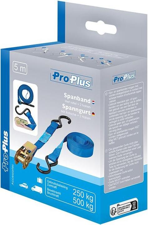 Produktbild ProPlus Spanngurt blau mit Ratsche 5 Meter