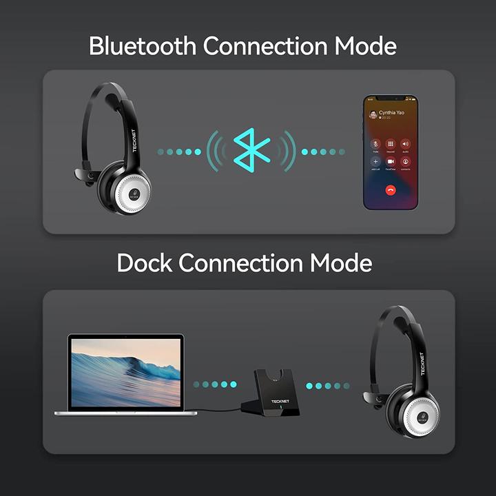 Produktbild Tecknet Bluetooth Headset mit Mikrofon, nur 79g