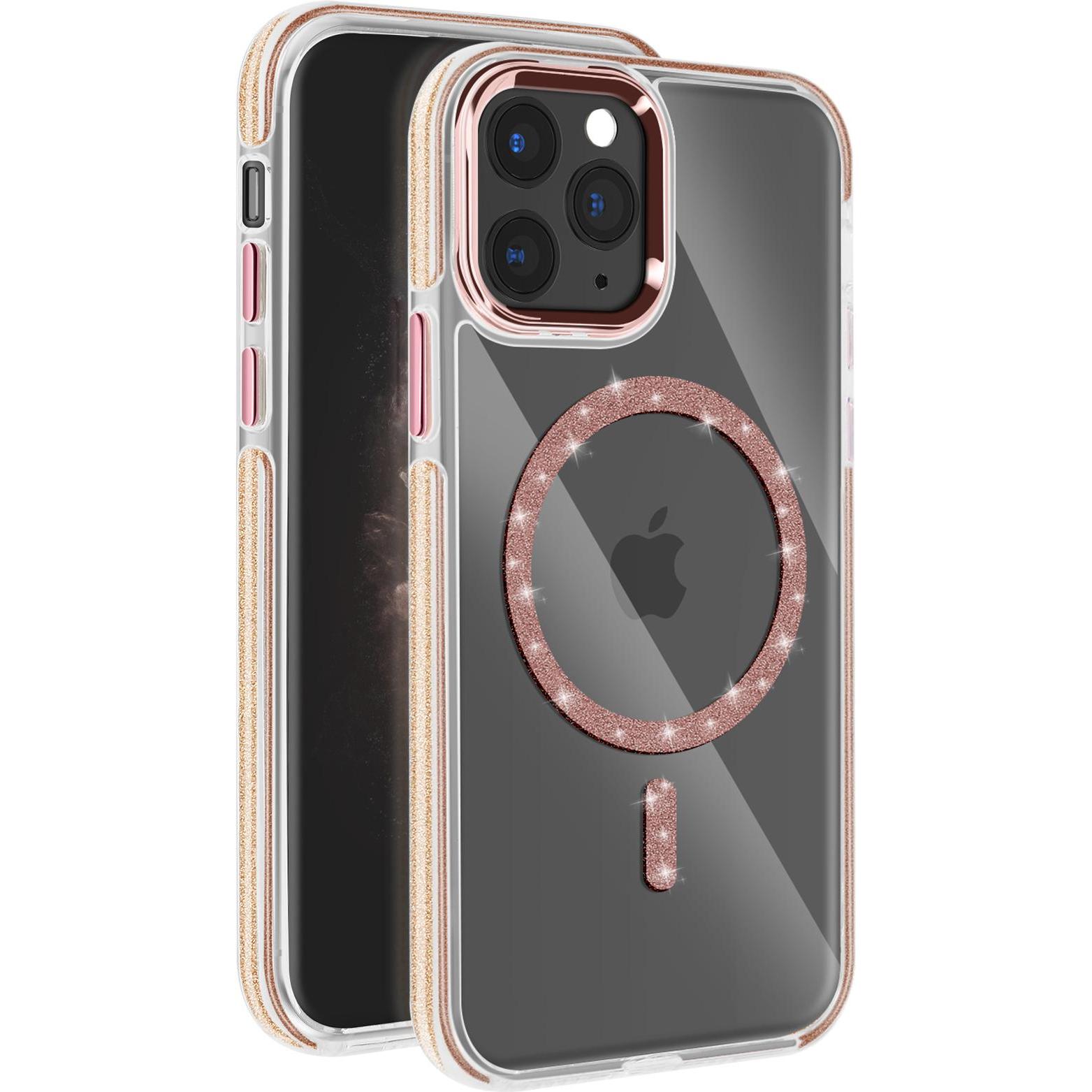 Avizar MagSafe Glitzer (Apple iPhone 11 Pro), Smartphone Hülle, Rosa