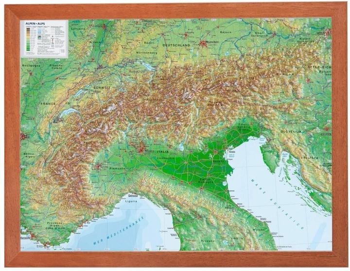 Actual product image 3D Reliefkarte Alpen
