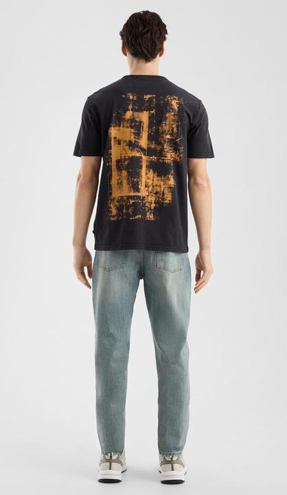 Actual product image S.Oliver T-Shirt Gewaschenes T-Shirt mit Front- und Rückenprint (S)