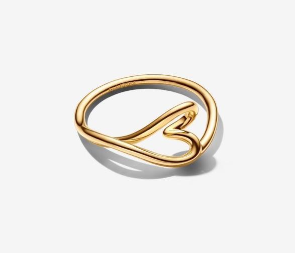 Actual product image Pandora Organically Shaped Heart Small Ring (52)