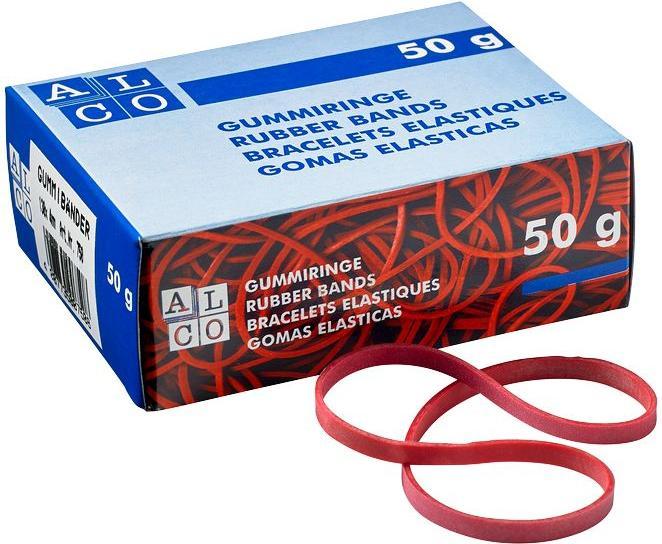Image du produit Alco Elastique 4 x 130 mm (l x L) Caoutchouc rouge 50 g/paquet. (50 pcs)