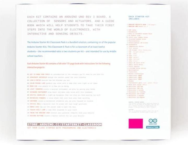 Image du produit Arduino K010007-6P - Kit de démarrage pour salle de classe ITALIENNE