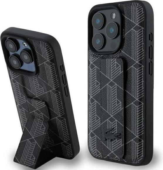 Actual product image Lacoste LCHCP16XGSPBSK iPhone 16 Pro Max 6,9" czarny/black hardcase Grip Stand Mono (Apple iPhone 16 Pro Max)