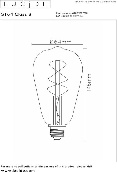 Produktbild Lucide ST64 Class B (E27, 1300 lm, 1x)