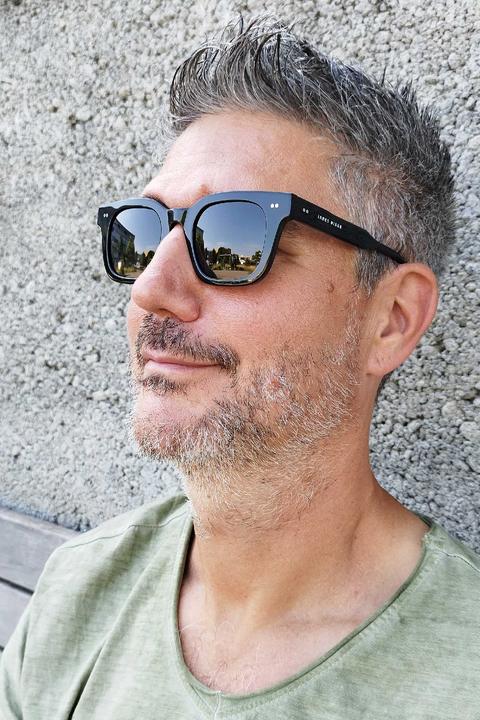 Image du produit James Dixon Schwarz/Grau – Milton – Quadratisch – Acetat – Sonnenbrille