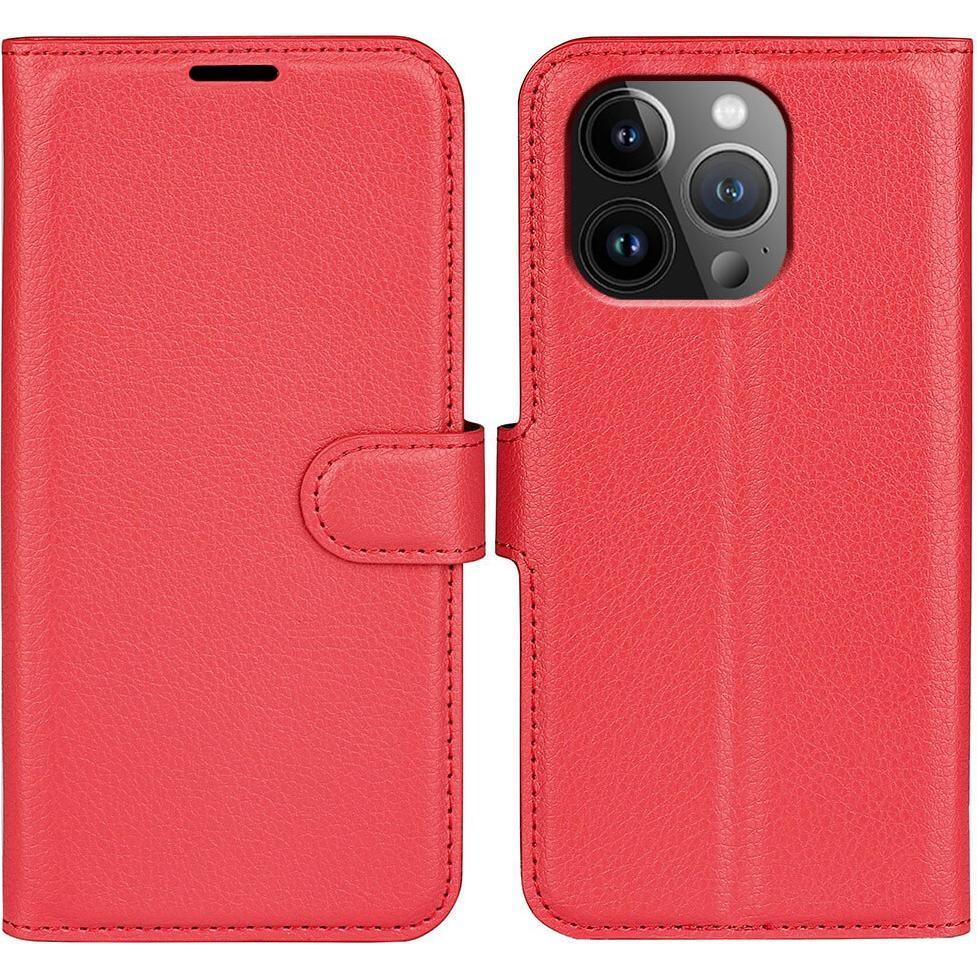 Thumbnail - Cover-Discount iPhone 15 Pro - Leder Etui Hülle rot (Apple iPhone 15 Pro), Smartphone Hülle, Rot