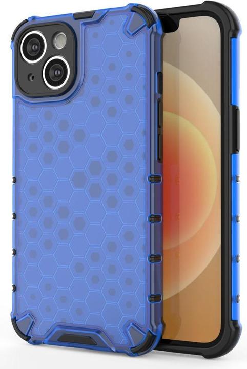 Actual product image Hurtel Honeycomb case for iPhone 14 armoured hybrid cover blue (Apple iPhone 14)
