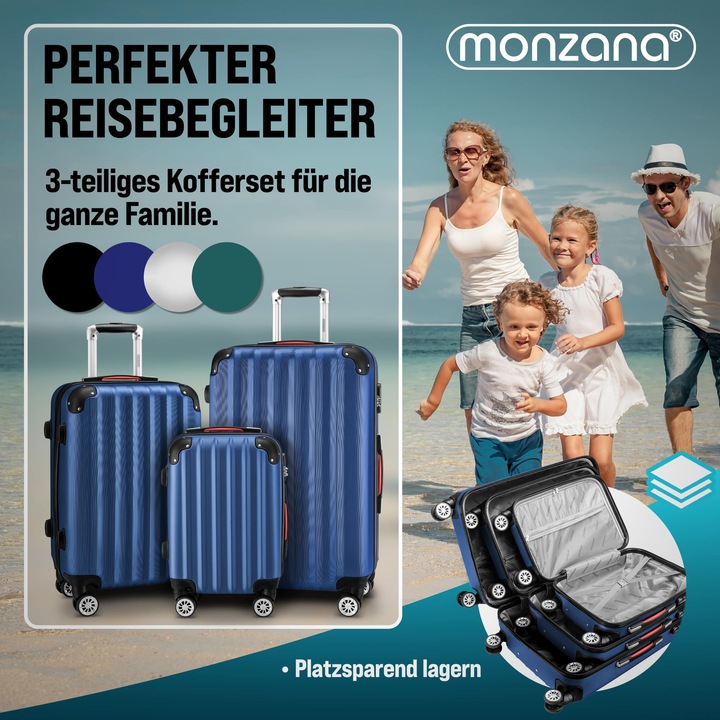 Produktbild Monzana Hartschalenkoffer mit Zubehör 3er Set
