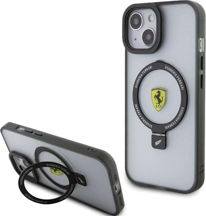 Ferrari FEHMP15MUSCAK iPhone 15 Plus / 14 Plus 6.7" czarny/black hardcase Ring Stand 2023 Collection (Apple iPhone 14 Plus, Apple iPhone 15 Plus)