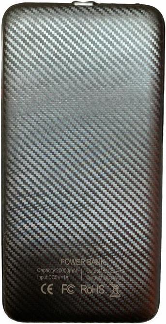Actual product image Powermax 20000mAh thin carbon power supply charger 2x USB 2.1A