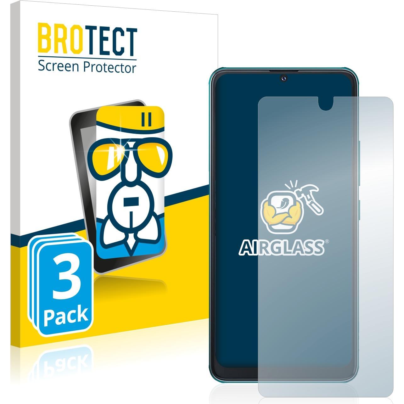 BROTECT AirGlass Panzerglasfolie (3 Stück, Samsung Galaxy Note 8), Smartphone Schutzfolie, Transparent