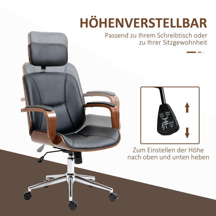 Produktbild Swisshandel24 Bürostuhl, ergonomisch, hohe Rückenlehne, Abnehmbarer Kopfstütze, Schwarz (47.50 - 57.50 cm)