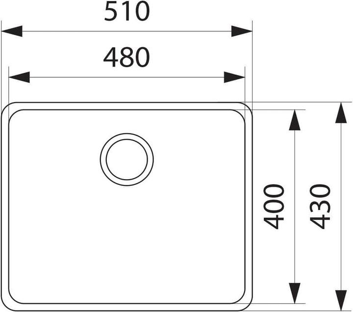 Productafbeelding Franke Stalen spoelbak Aton, ANX 110-48 (51 cm)